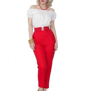 Vivien of Holloway Red Pedal Pushers W32